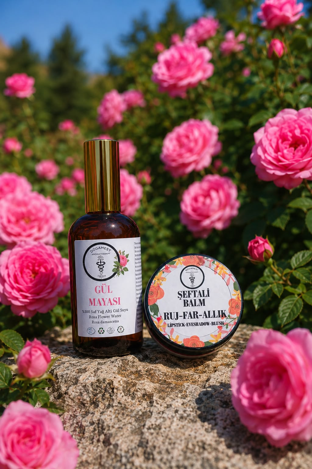 GÜL MAYASI 100ML ŞEFTALİ BALM RUJ-FAR-ALLIK 10cc İKİLİ FIRSAT